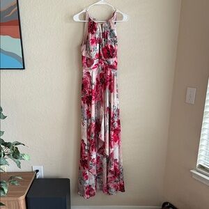 R&M Richards Floral Maxi Dress - Red and Pink